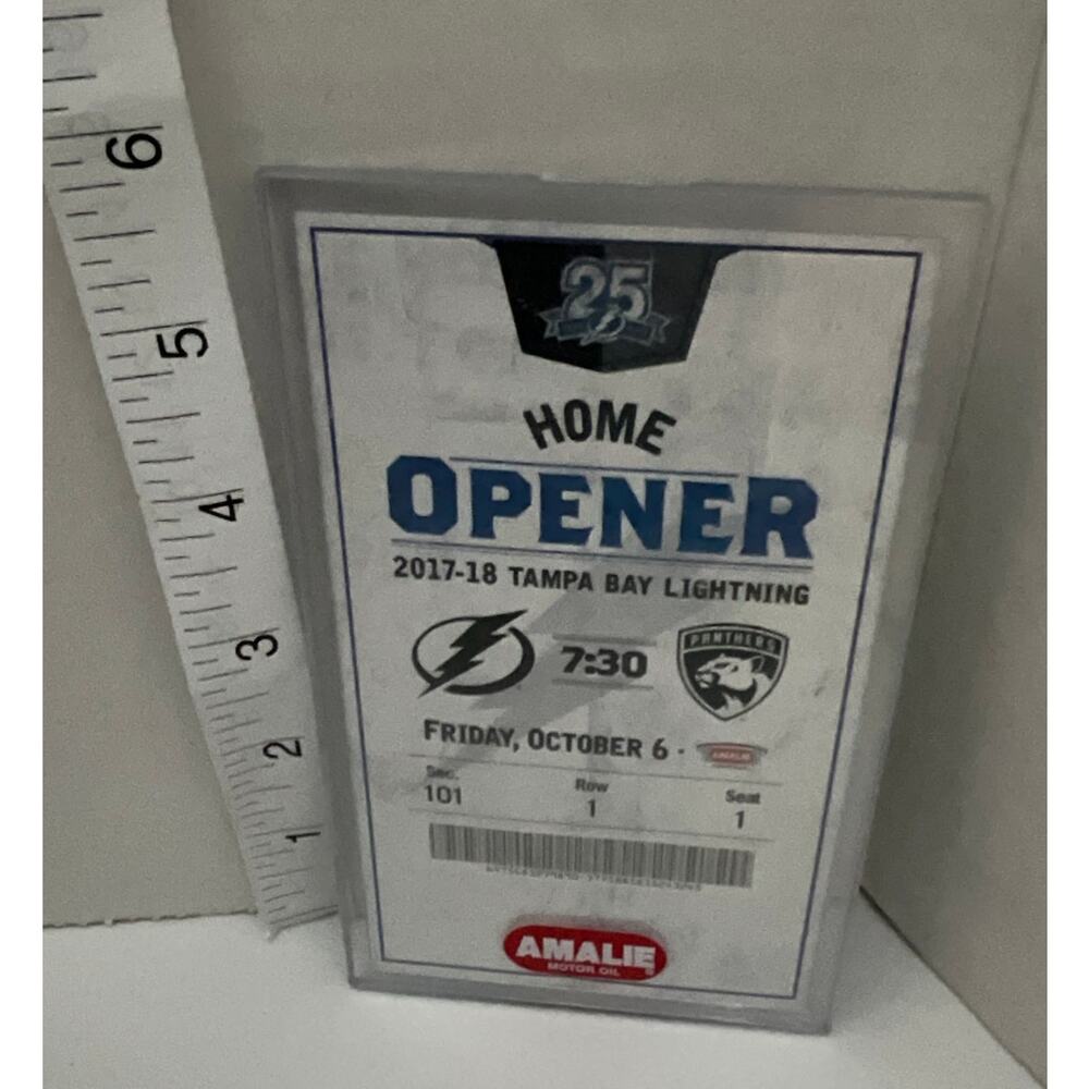 Tampa Bay Lightning 25th Anniversary Commemorative First Game Ticket